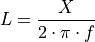 &
L = \frac{X}{2 \cdot \pi \cdot f}